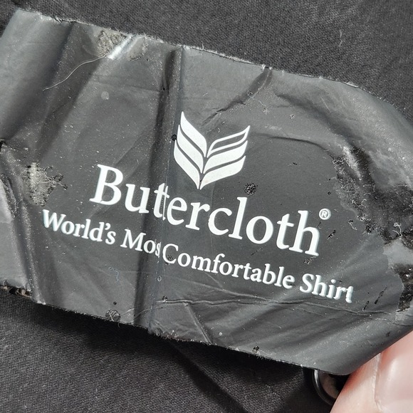 Buttercloth Shirt Mens Small Black Moon In Black Short Sleeve Button Up Casual - Picture 7 of 15